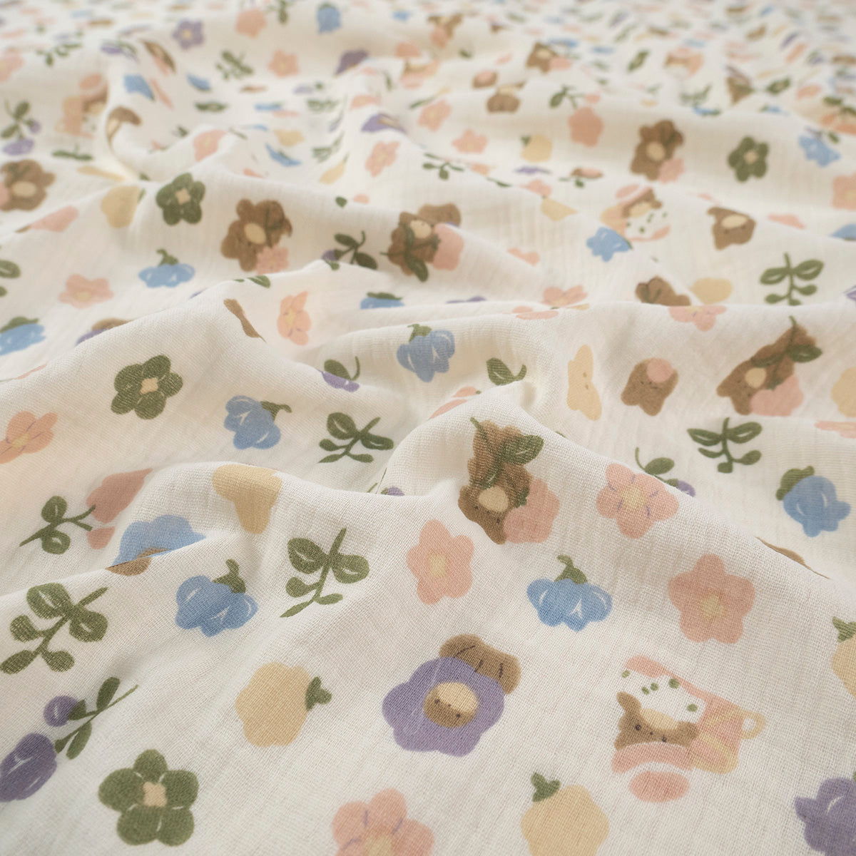 BABY COTTON INFANTIL BEIGE ARENA CLARA FLORES Y OSITOS