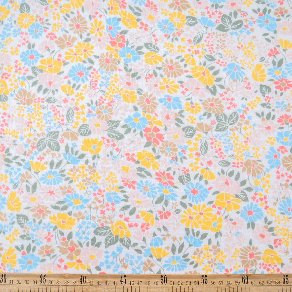 BABY COTTON INFANTIL BLANCO BRILLANTE FLORES PEQUEÑAS COLORIDAS