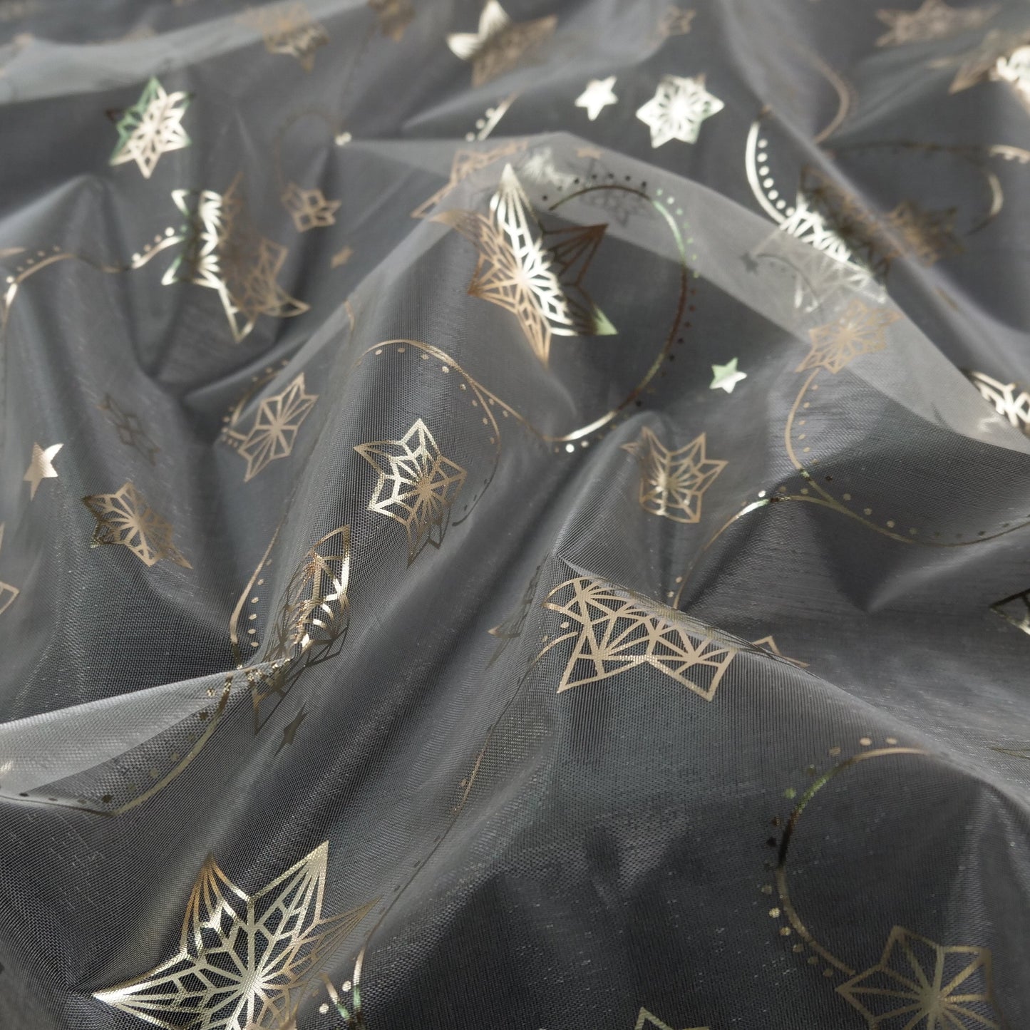 ORGANZA NAVIDAD GRIS PLATA FROZEN