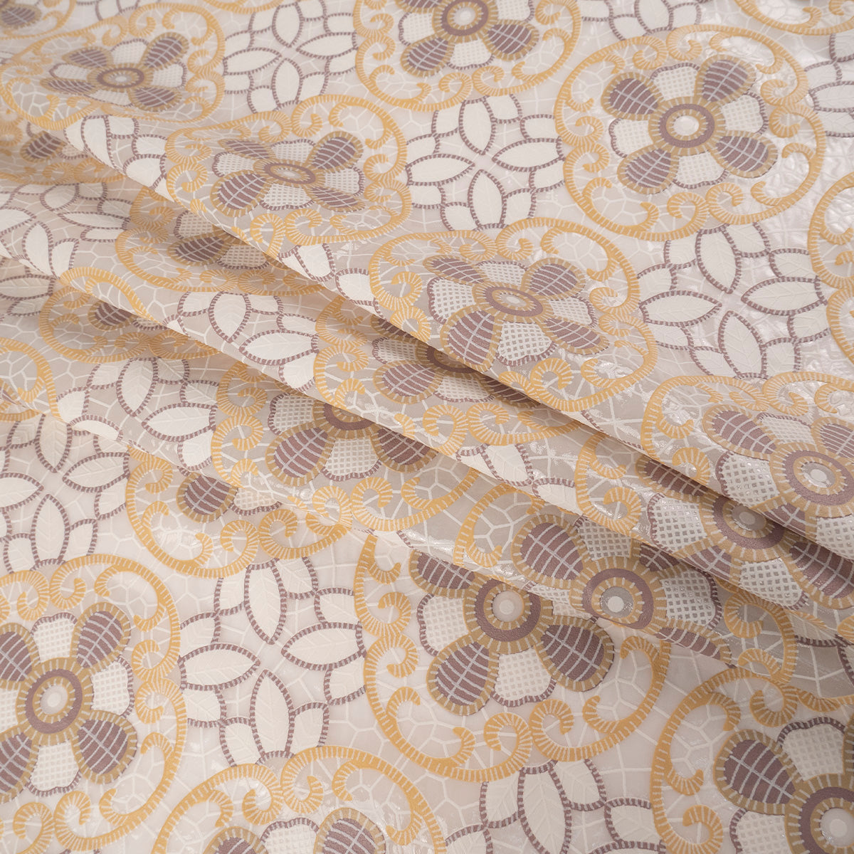 PVC JACQUARD BLANCO PAPIRO GEOMETRICO