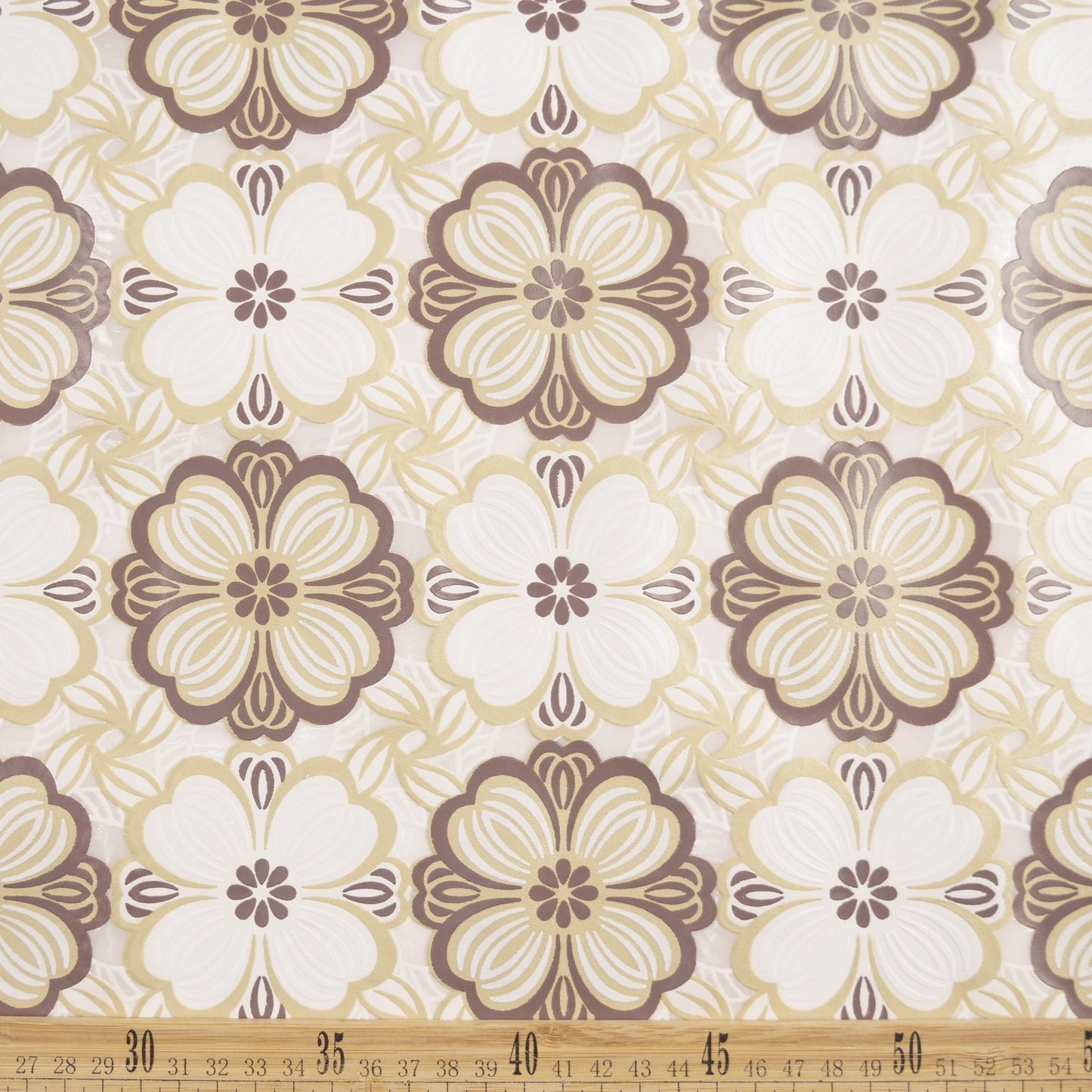 PVC JACQUARD BLANCO PAPIRO CON FLORES