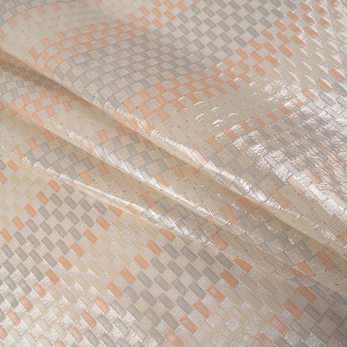 PVC JACQUARD BLANCO PAPIRO GEOMÉTRICO
