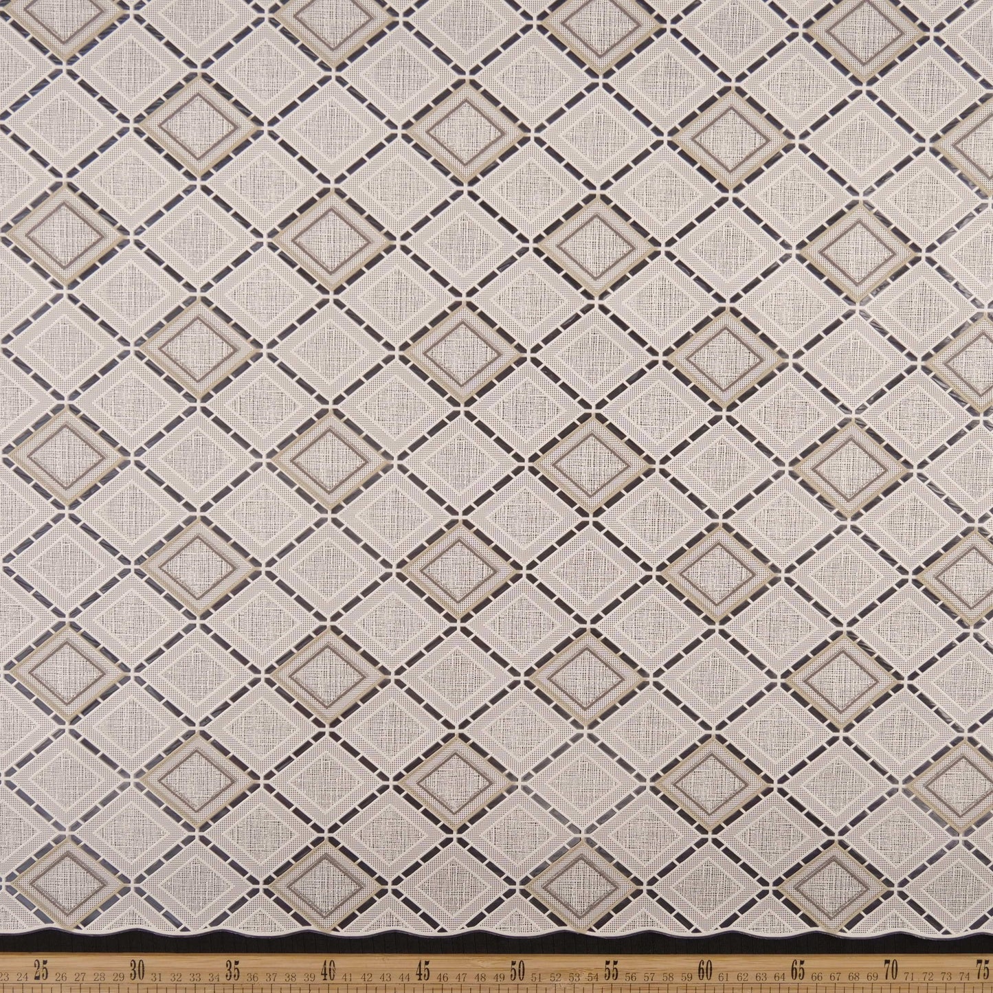 PVC JACQUARD NATURAL PERGAMINO ROMBOS