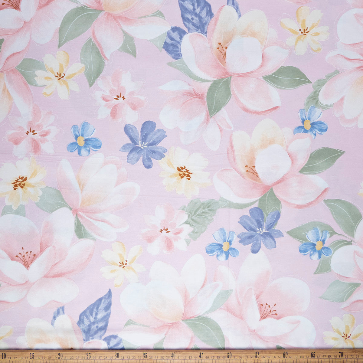PERCAL 320 HILOS ESTAMPADA ROSA PALIDO PATRON FLORAL PASTEL