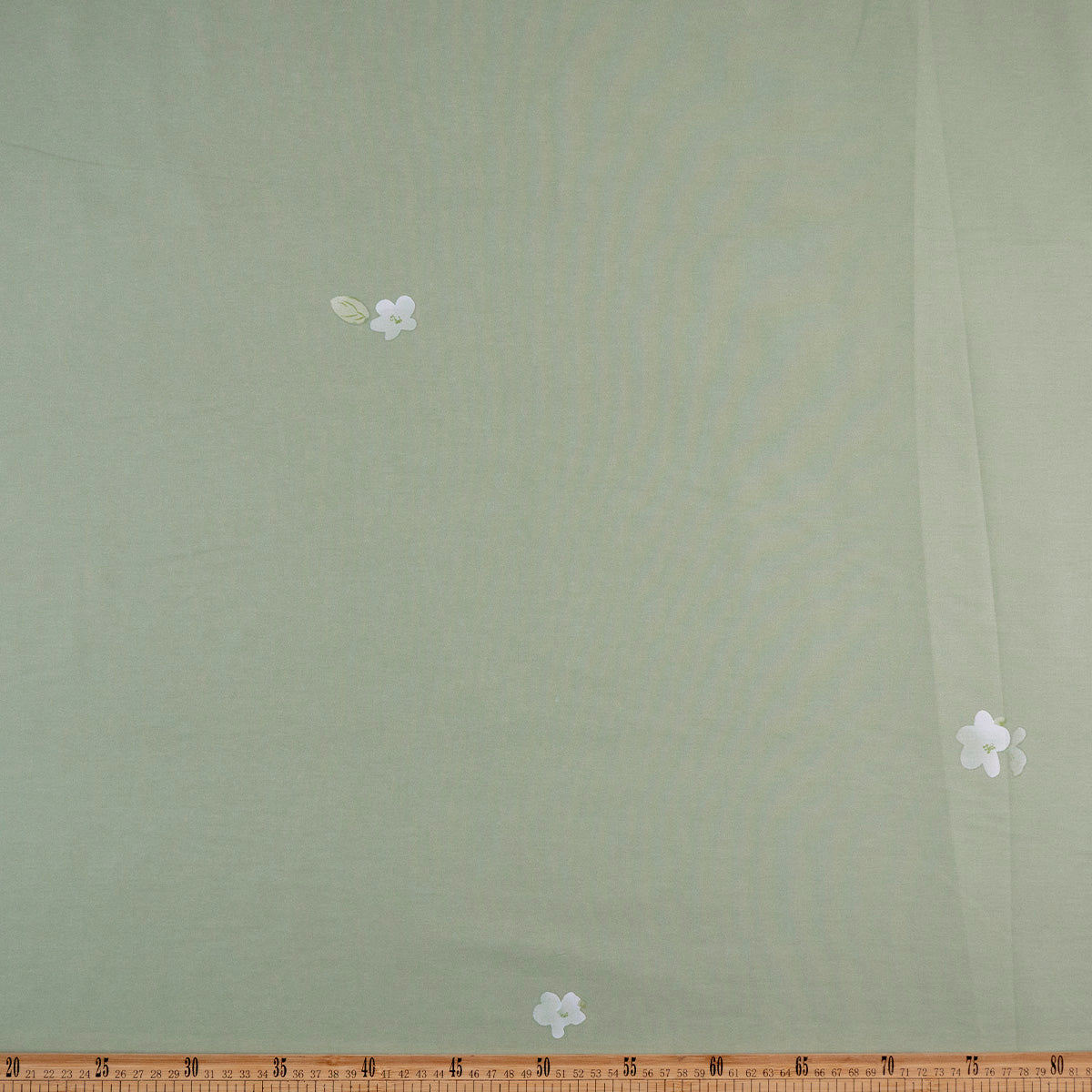 PERCAL 320 HILOS ESTAMPADA VERDE MUSGO TE FLORES PEQUEÑAS