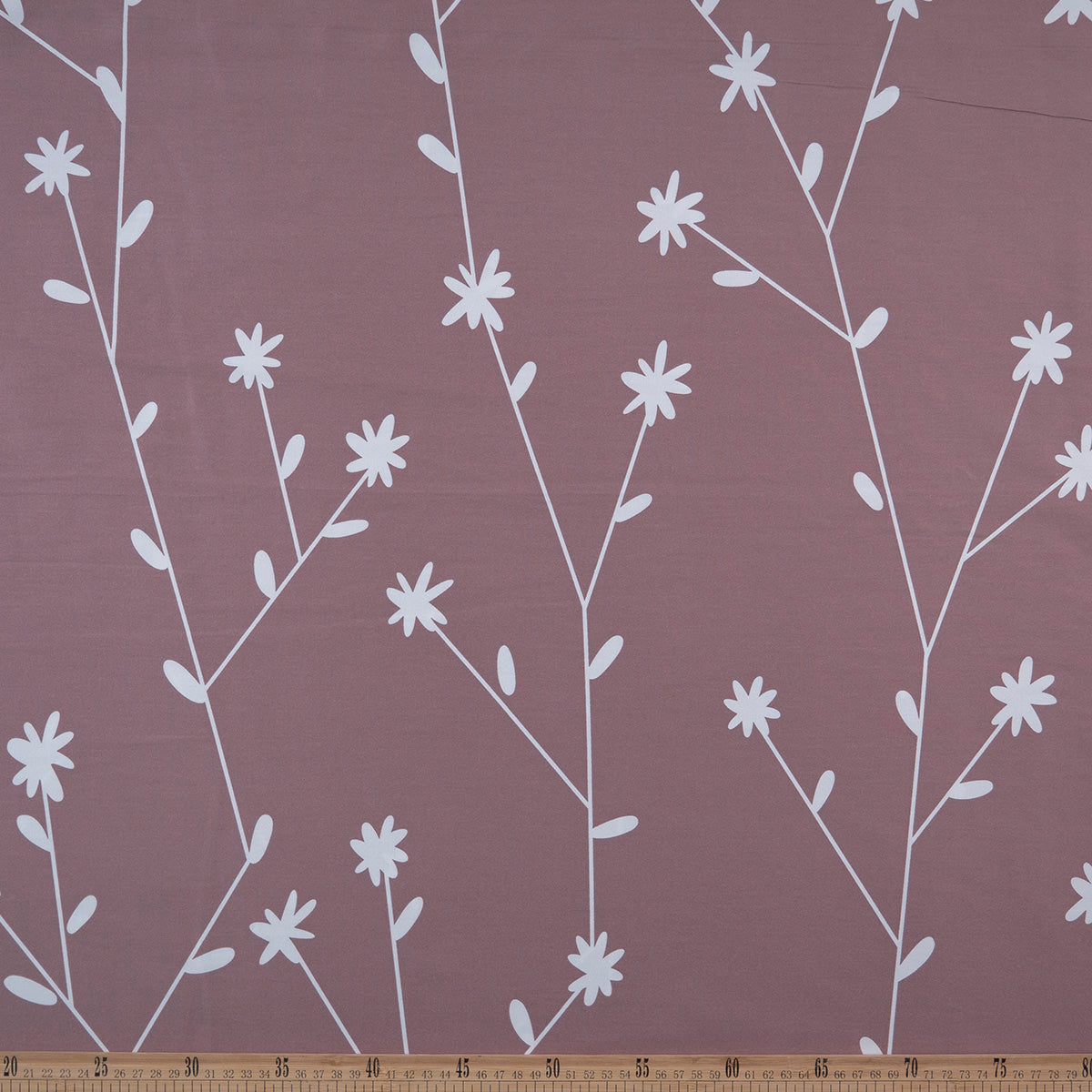 PERCAL 320 HILOS ESTAMPADA MARRON FLORCITAS