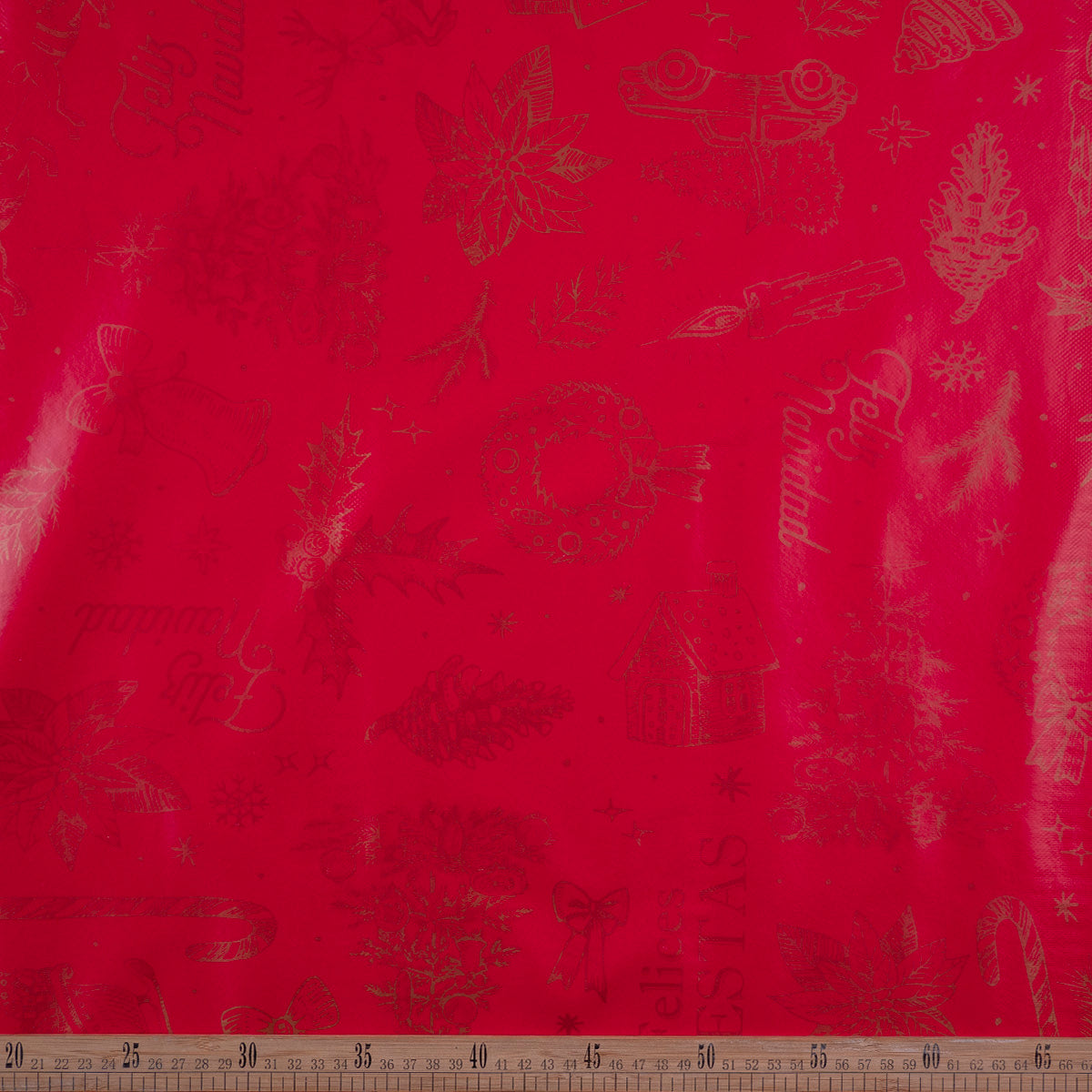 PVC DOBLE NAVIDAD ROJO CARMESI ADORNOS NAVIDEÑOS