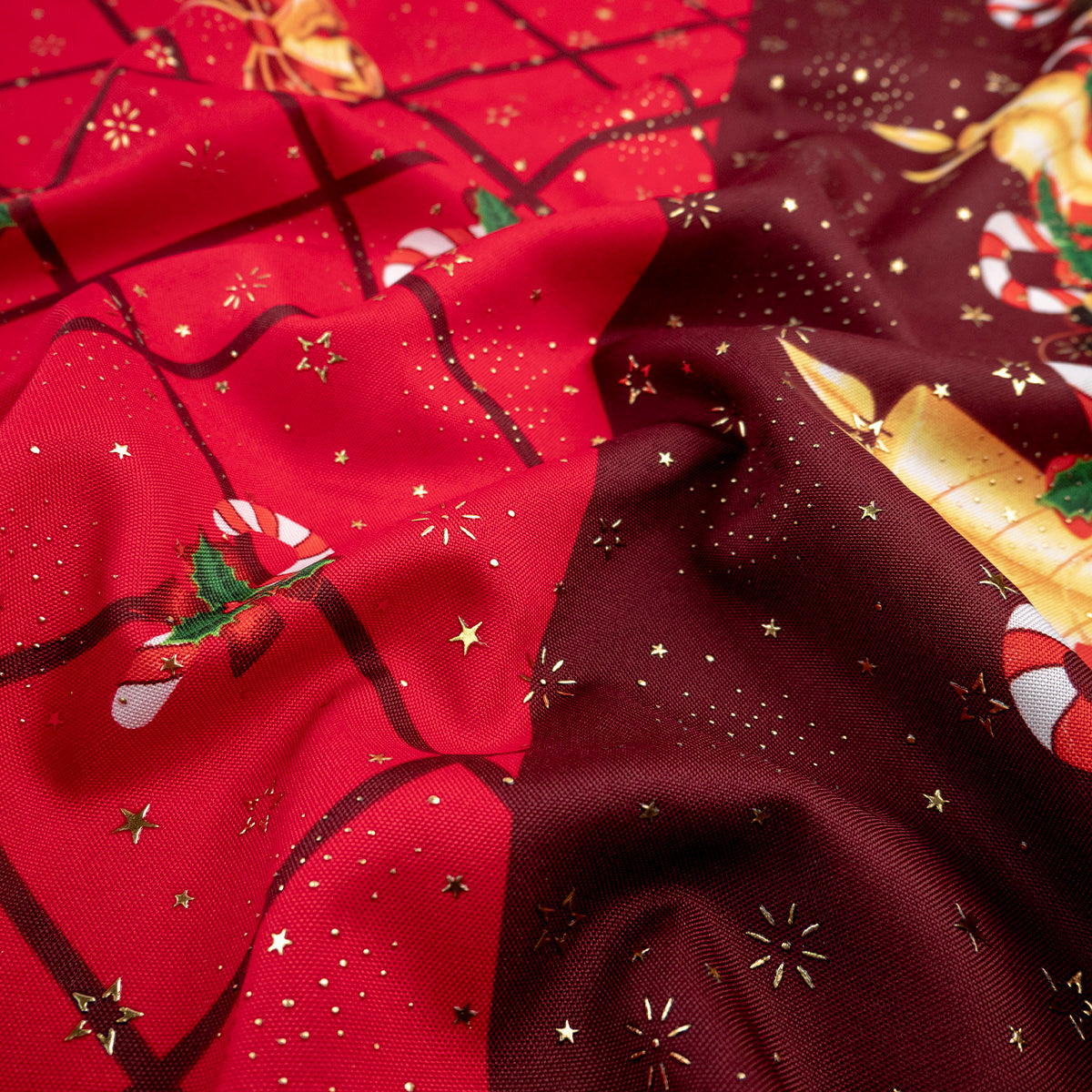 MANTELERIA NAVIDAD ESTRELLITAS ROJO PEPPER CAMPANAS