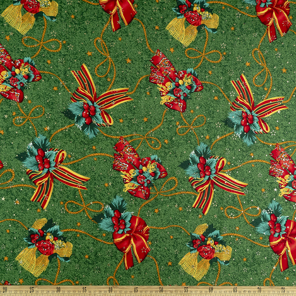 MANTELERIA NAVIDAD ESTRELLITAS VERDE VERDANT MOÑOS