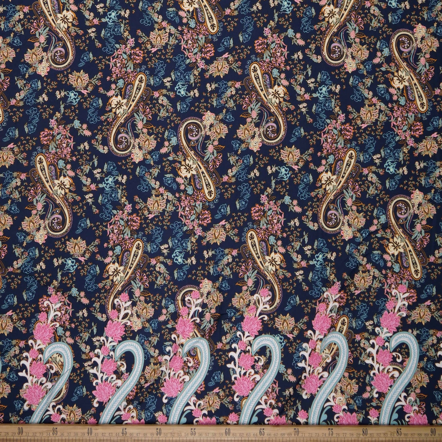 FIBRANA ESTAMPADA AZUL ECLIPSE FLORAL ARABESCO