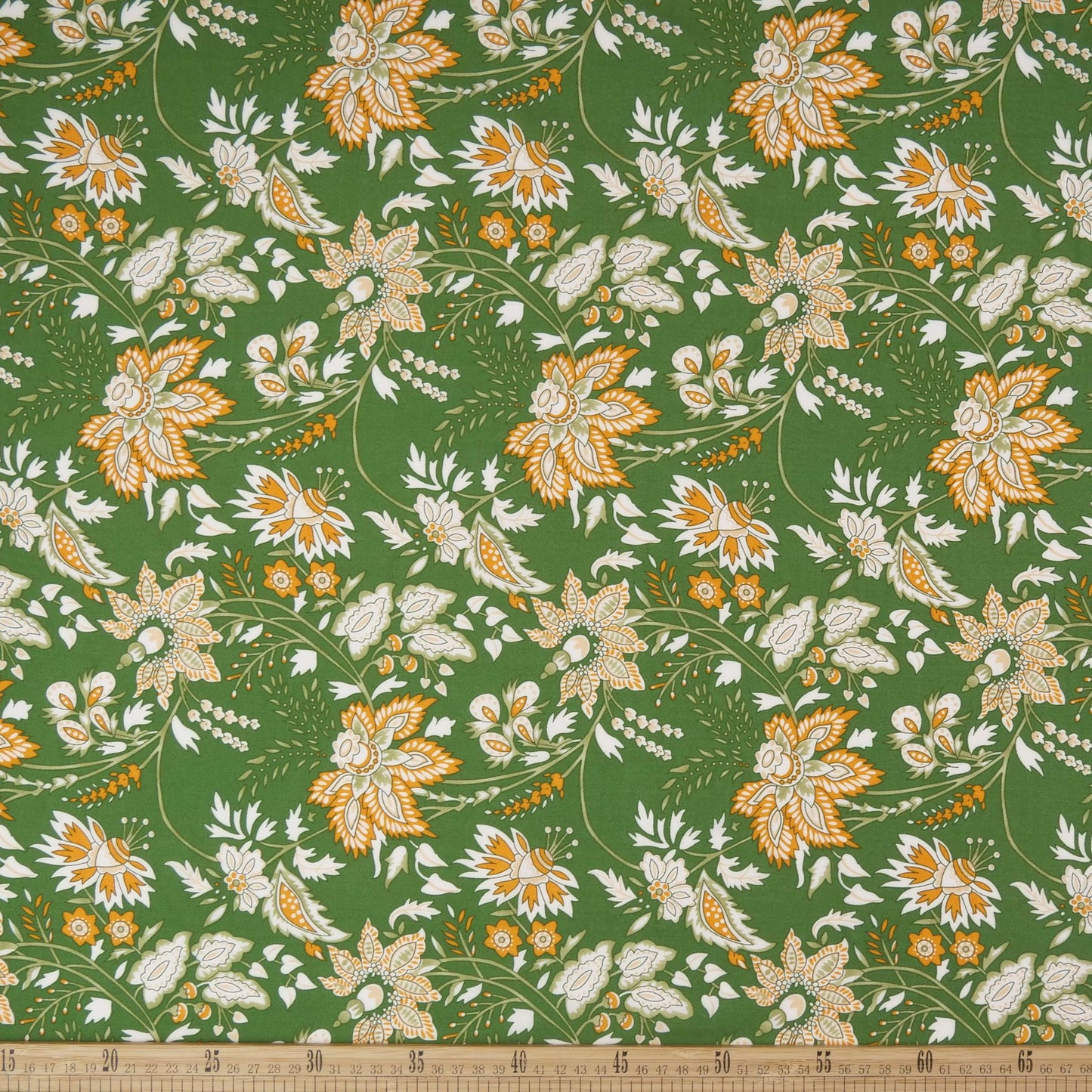 FIBRANA ESTAMPADA VERDE FRIJOL FLORAL