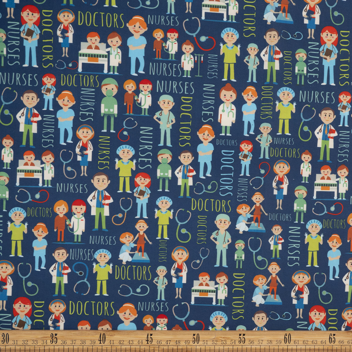 POPLIN TC ESTAMPADO AZUL ECLIPSE PERSONAL DE SALUD