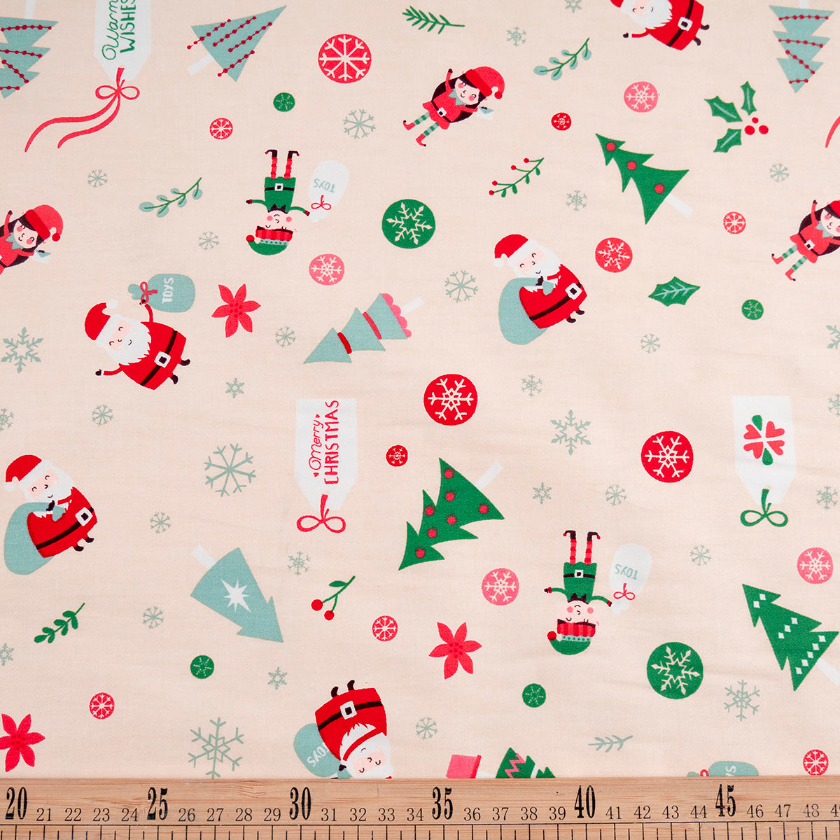 DRIL NAVIDAD BEIGE ARENA GRAY PAPÁ NOEL