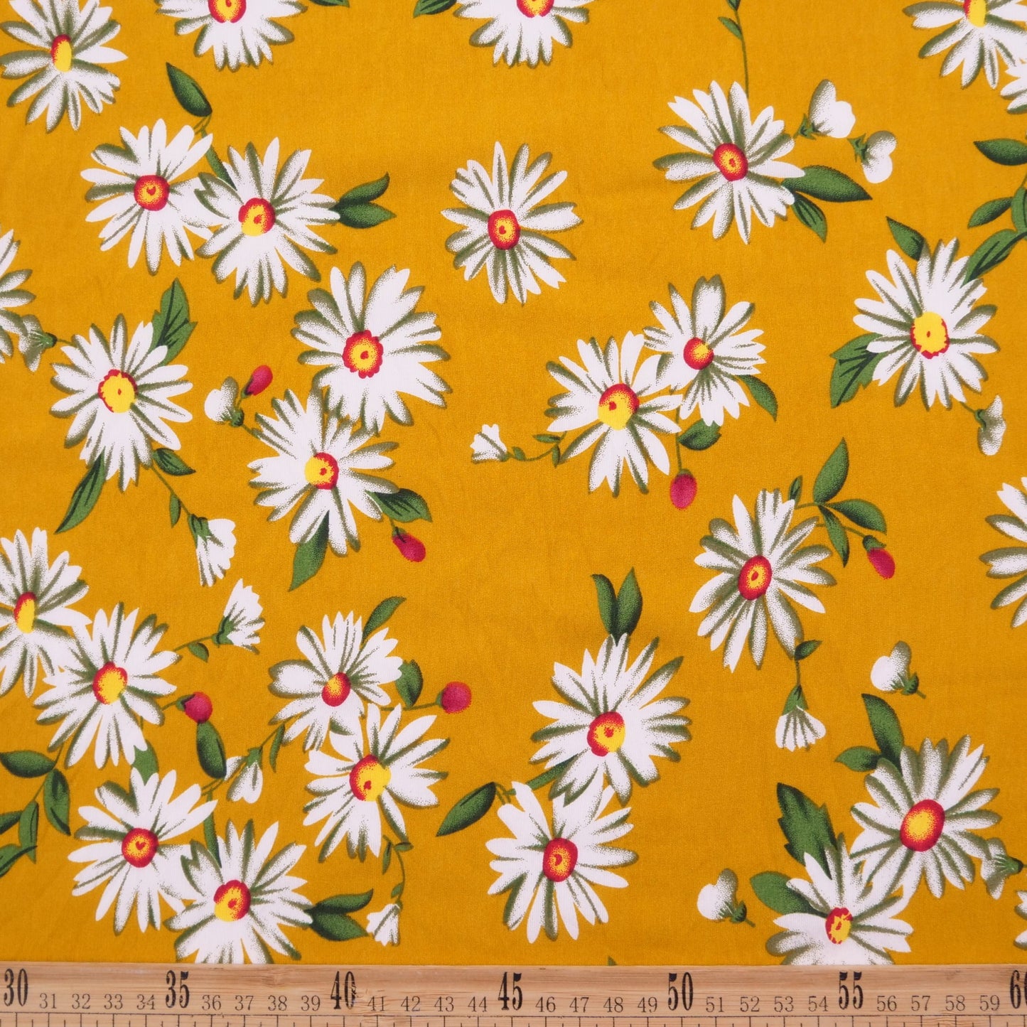 FIBRANA NYLON ESTAMPADO AMARILLO MINERAL CON MARGARITAS