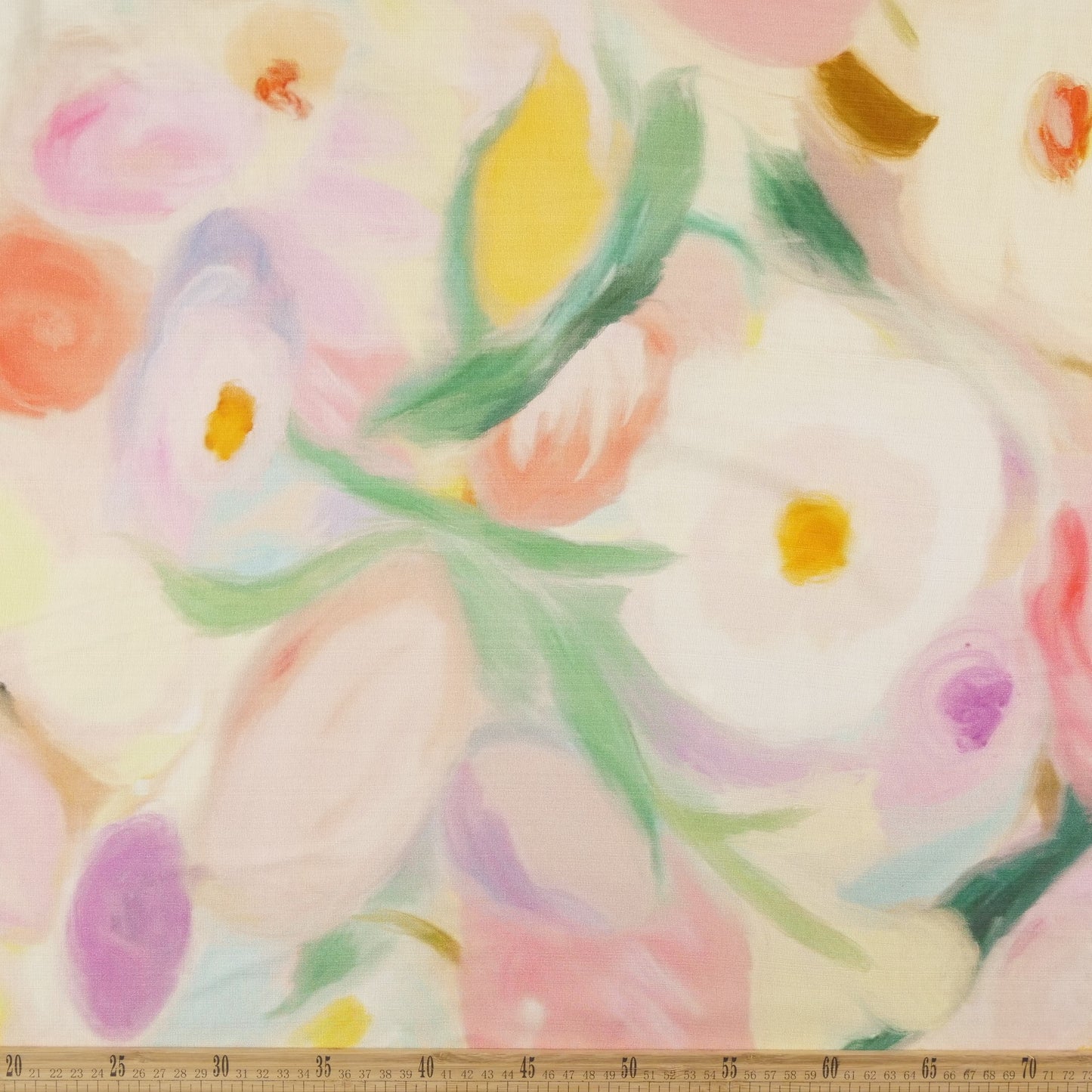 FIBRANA NYLON ESTAMPADO AMARILLO CERA ABSTRACTO FLORAL PASTEL