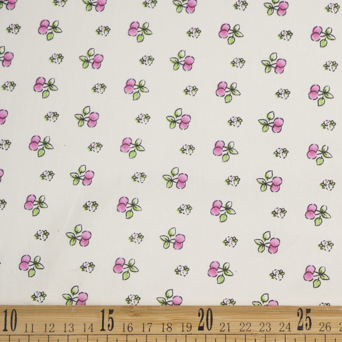 POPLIN DEEP ESTAMPADO BLANCO ESTRELLA CON HOJAS Y FRUTAS