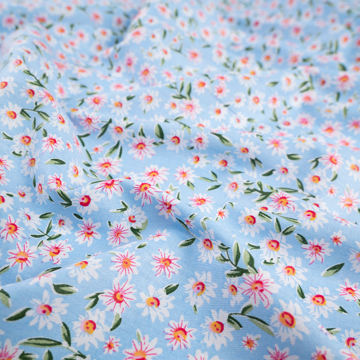 POPLIN DEEP ESTAMPADO CELESTE PETIT FOUR MARGARITAS