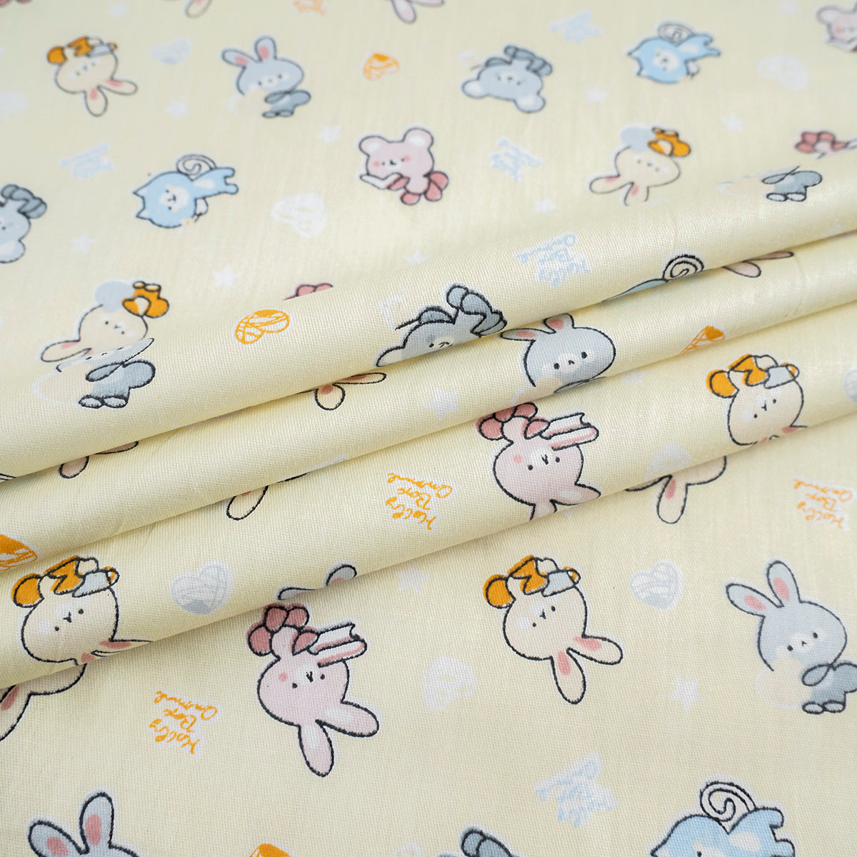 POPLIN DEEP ESTAMPADO AMARILLO ANTIGUO ANIMALES