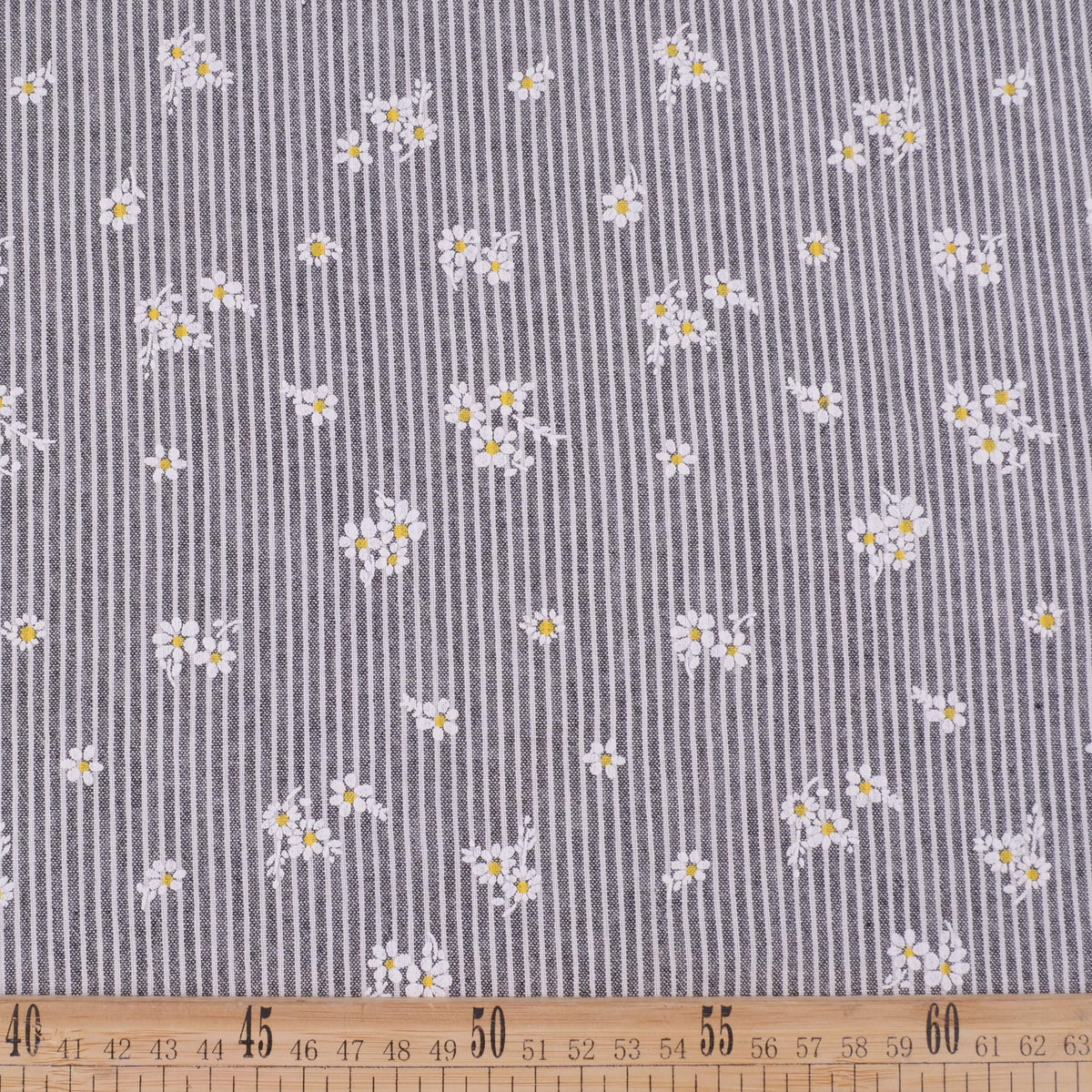 POPLIN CELINA NEGRO METEORITO FLORES BLANCAS