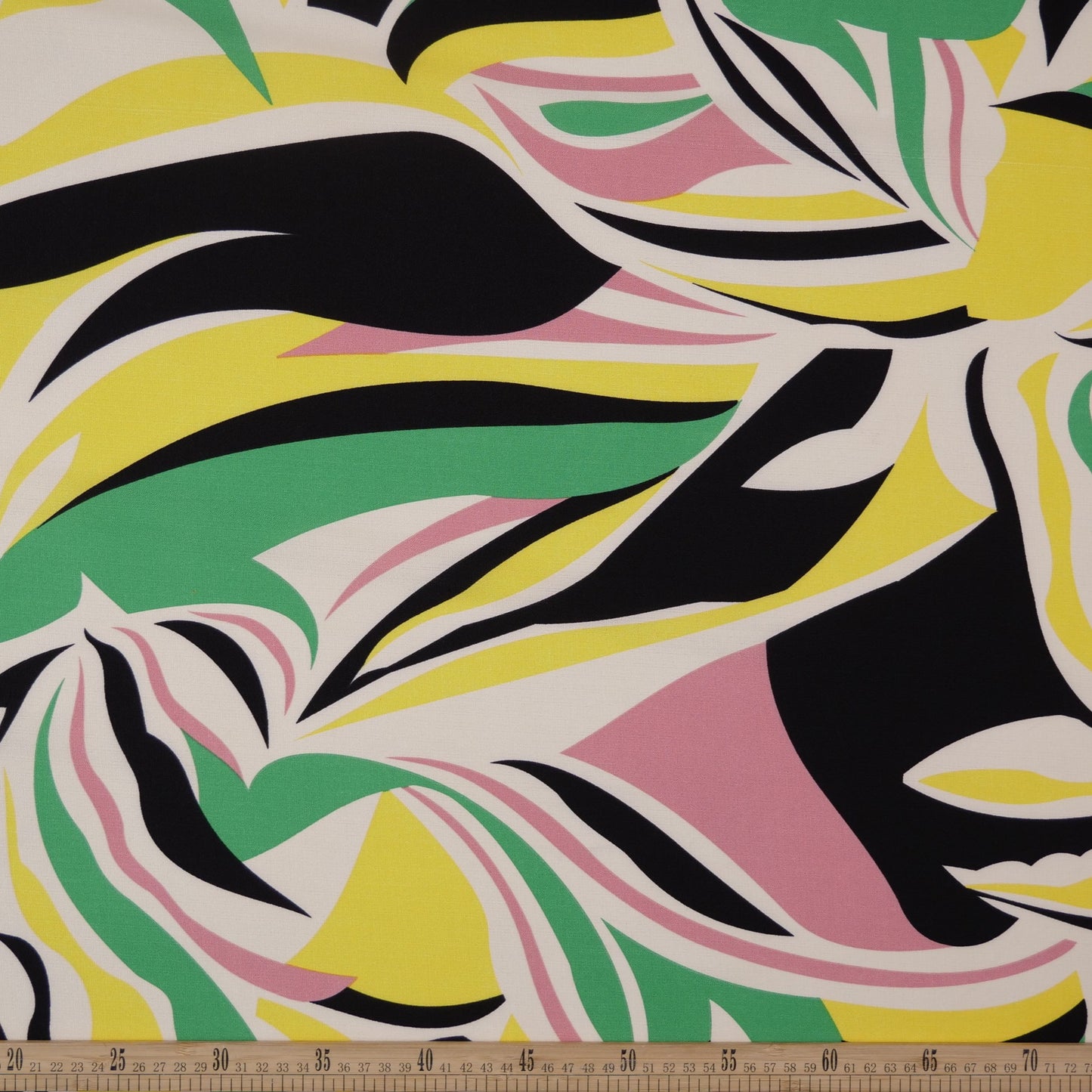 FIBRANA LINO ESTAMPADO AMARILLO SPECTRA FLORAL ABSTRACTO