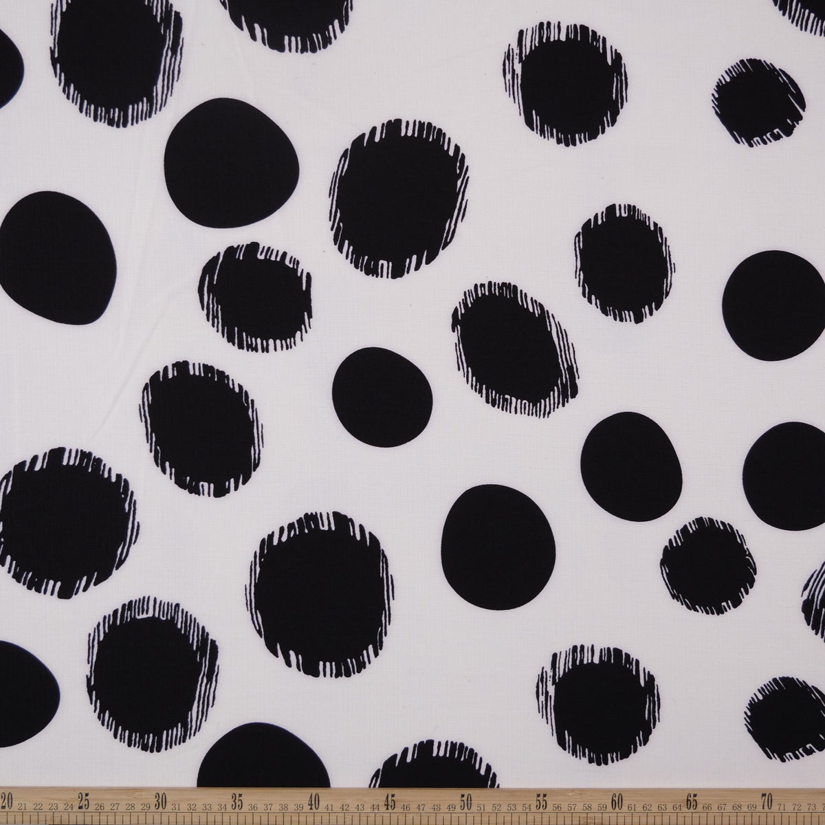 FIBRANA LINO ESTAMPADO BLANCO BRILLANTE CIRCULO CON TRAZO IRREGULAR
