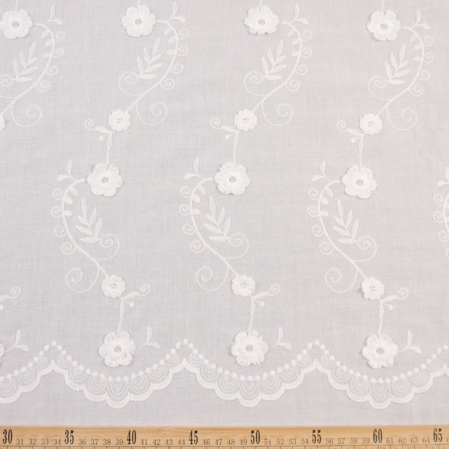 BRODERIE ROMA BLANCO BRILLANTE FLORAL