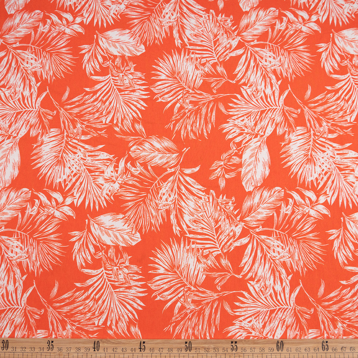 POPELINA RANY ESTAMPADO NARANJA FLAMA HOJAS