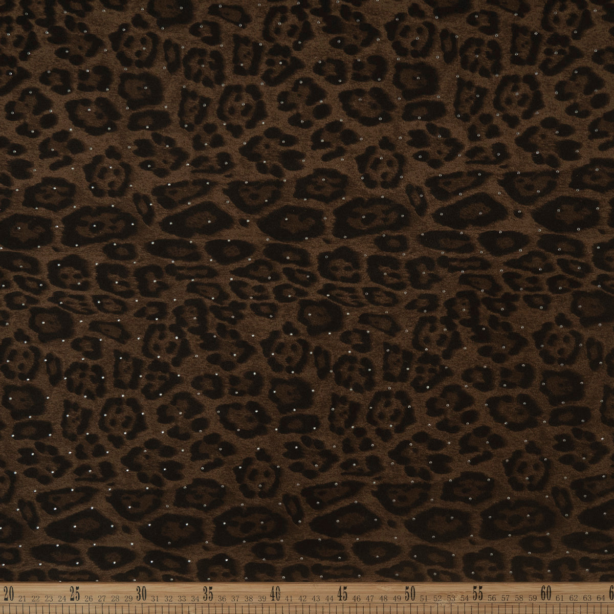 SUEDE ESTAMPADO MARRÓN CHOCOLATE AMARGO CON BRILLOS