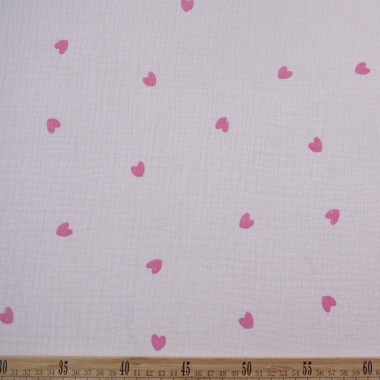 BABY COTTON INFANTIL BLANCO BRILLANTE CORAZONES ROSA