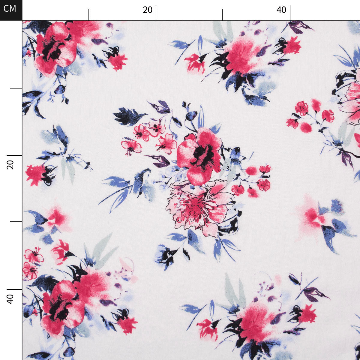 FIBRANA NYLON ESTAMPADO BLANCO BRILLANTE FLORAL