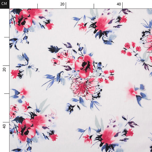FIBRANA NYLON ESTAMPADO BLANCO BRILLANTE FLORAL