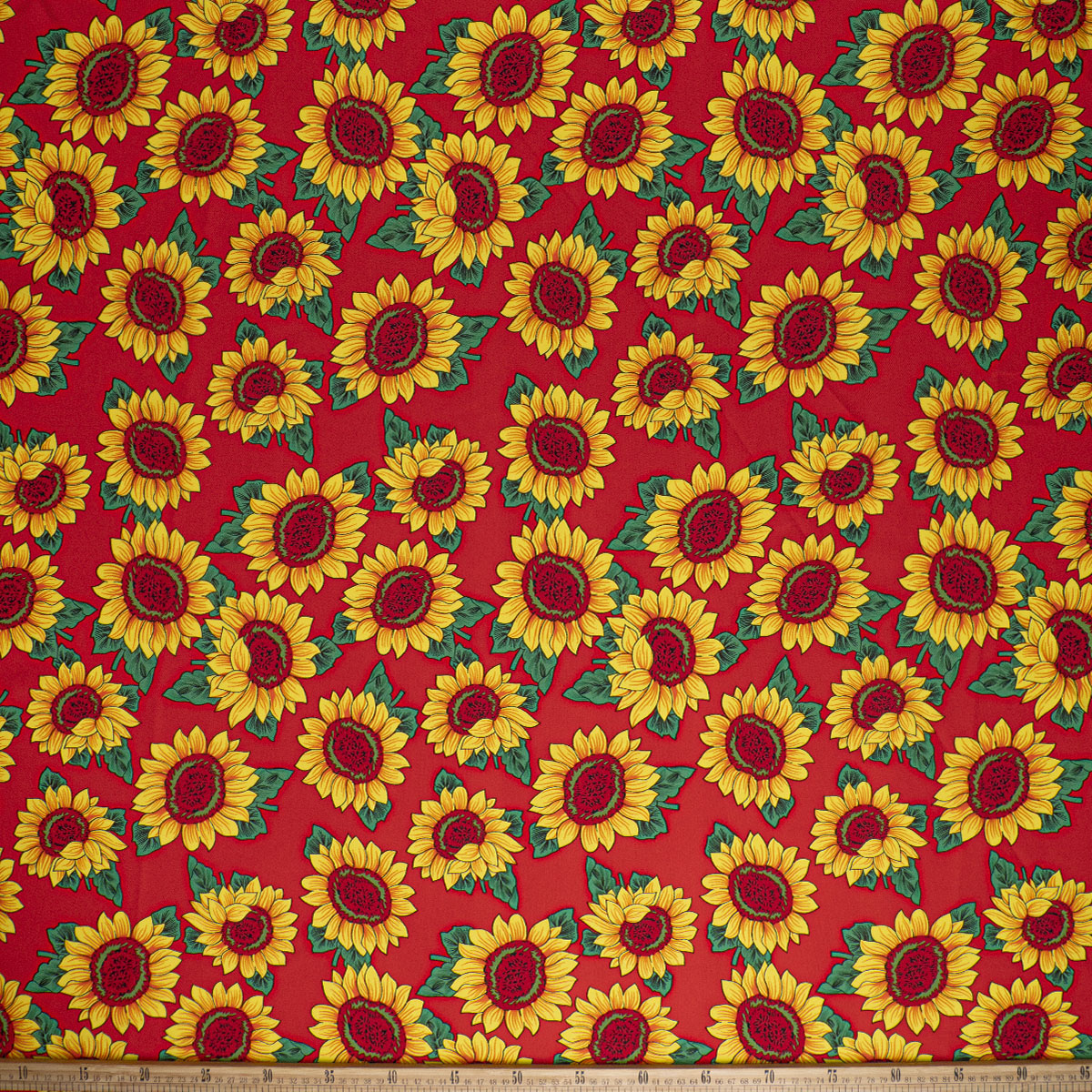 MANTELERIA ESTAMPADO ROJO CARMESI GIRASOLES
