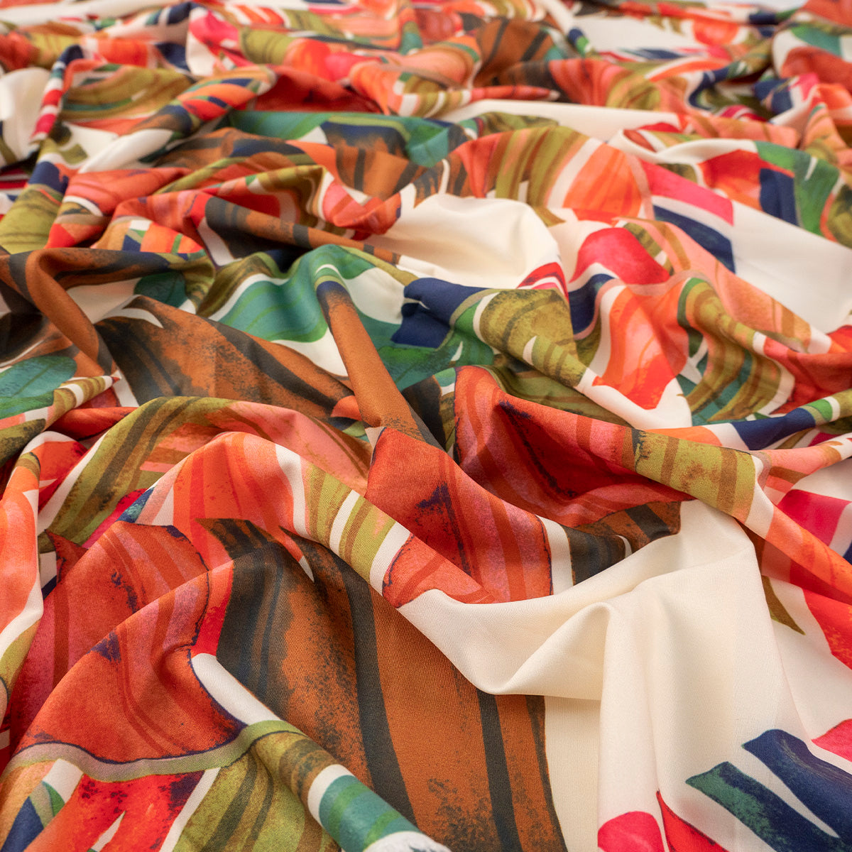 MICRO FOURWAY DIGITAL BLANCO PAPIRO HOJAS COLORIDAS – Marijoa Tejidos