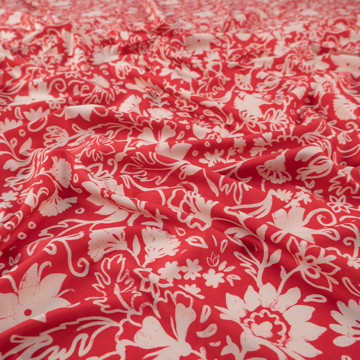 MICRO FOURWAY DIGITAL ROJO FIERY FLORAL – Marijoa Tejidos