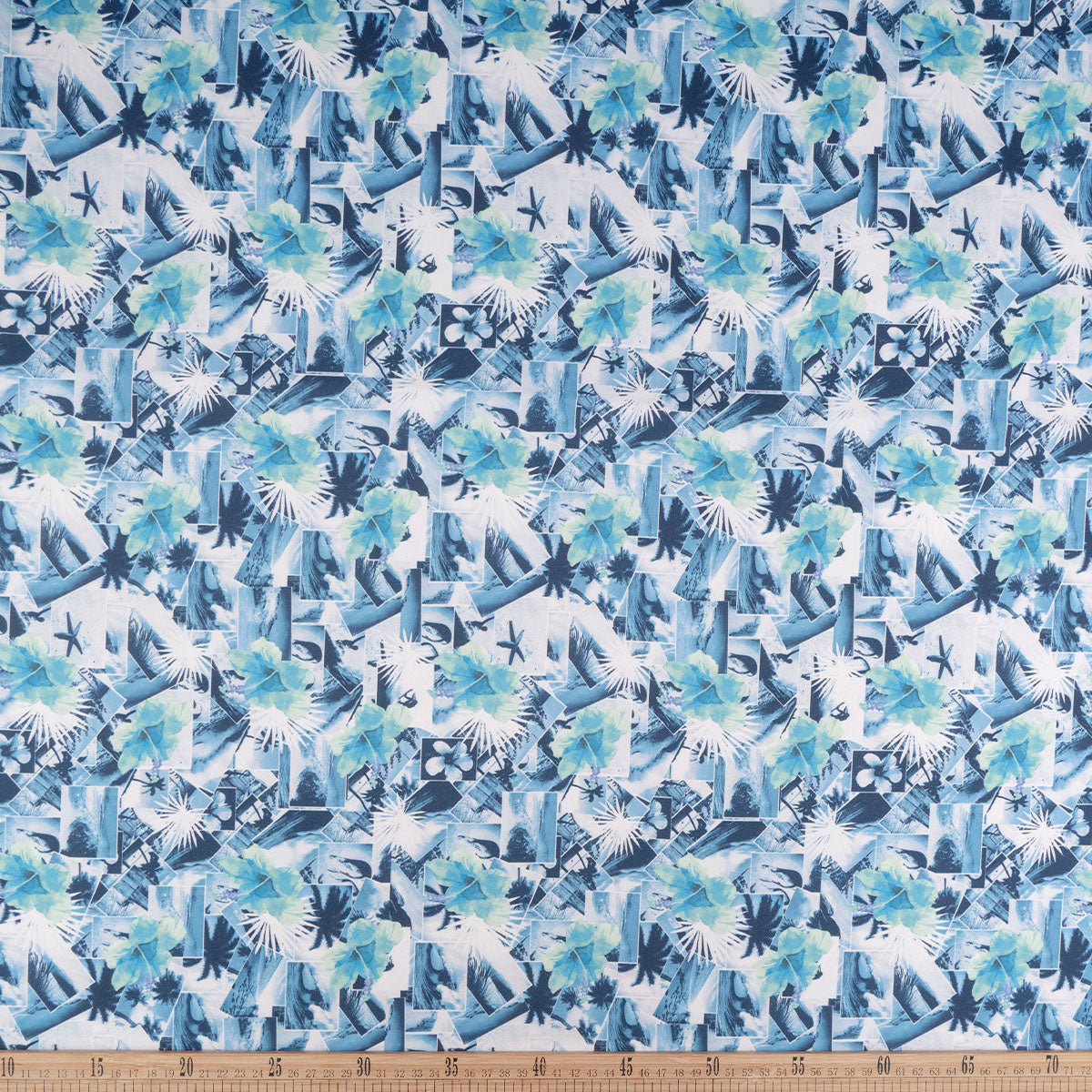 MICROFIBRA ESTAMPADA BLANCO BRILLANTE HOJAS ABSTRACTO – Marijoa Tejidos