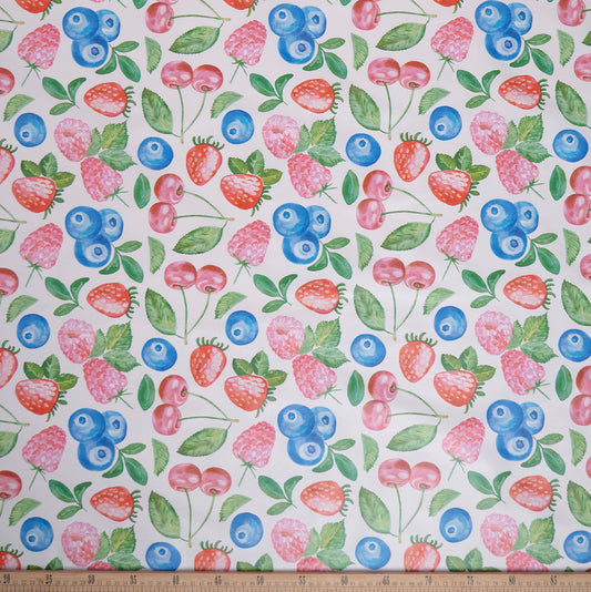 PVC DOBLE ESTAMPADO BLANCO BRILLANTE FRUTAS
