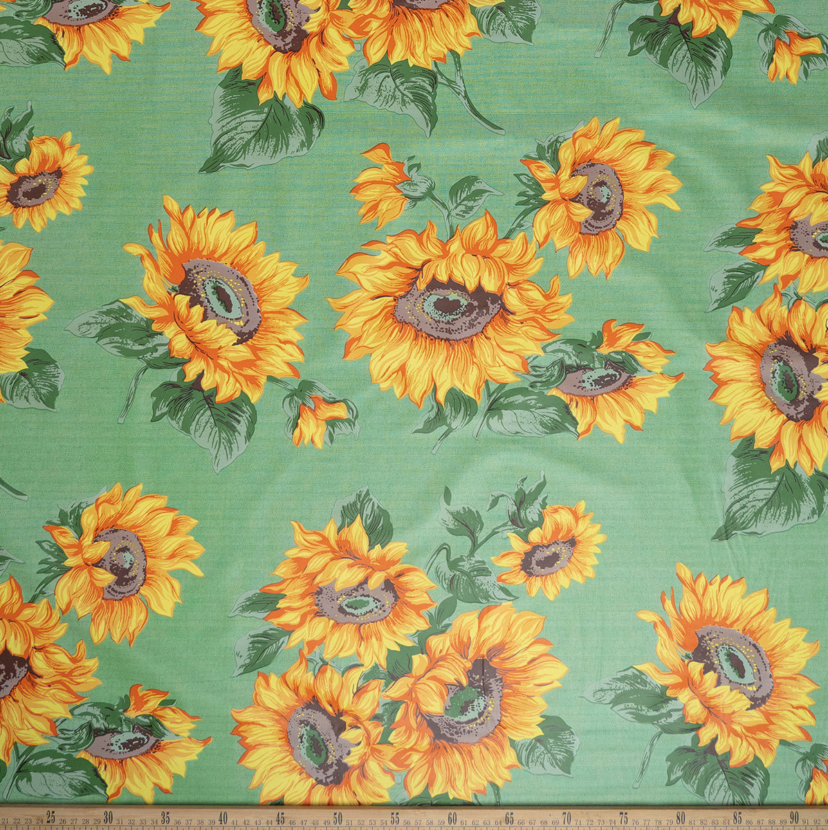 PVC DOBLE ESTAMPADO VERDE SIMPLE CON GIRASOLES