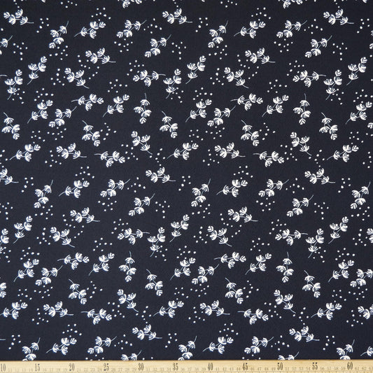 CREPE BOUCLE ESTAMPADO AZUL SALUTE FLORAL-MOTAS