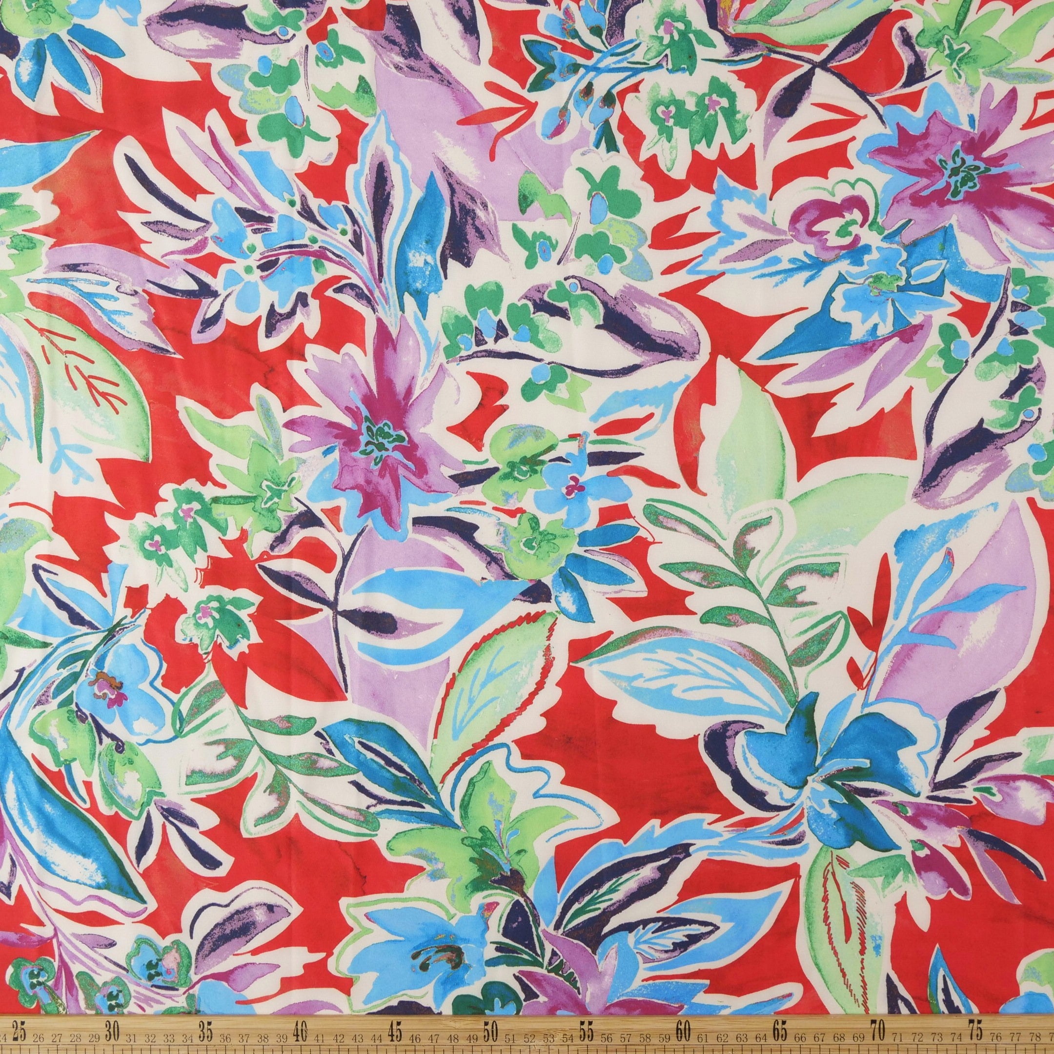 MICRO FOURWAY DIGITAL ROJO MARTE JARDIN FLORAL – Marijoa Tejidos