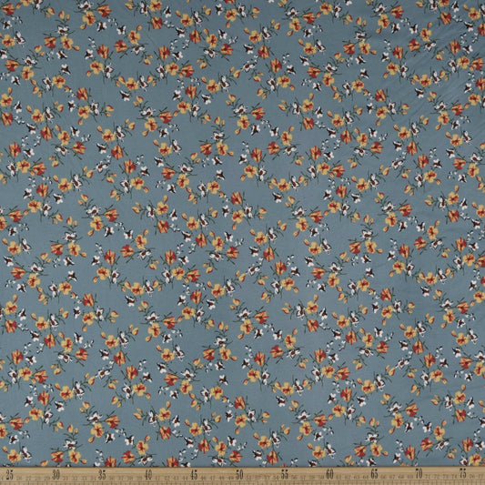 PIEL DE DURAZNO ESTAMPADO AGUAMARINA BAY FLORAL