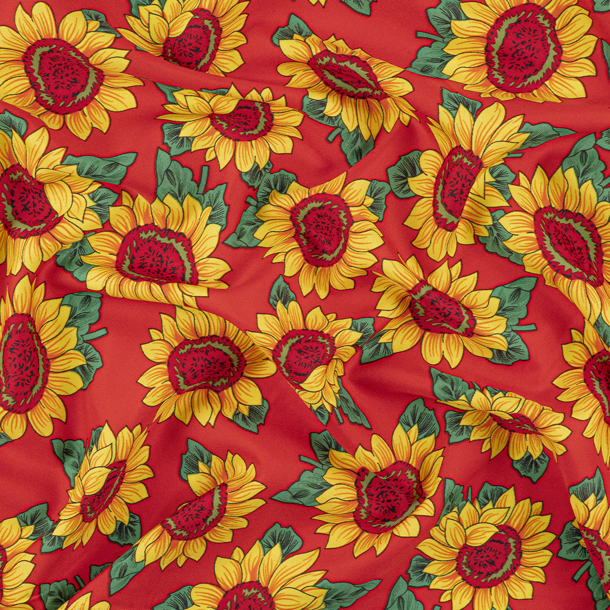 MANTELERIA ESTAMPADO ROJO CARMESI GIRASOLES