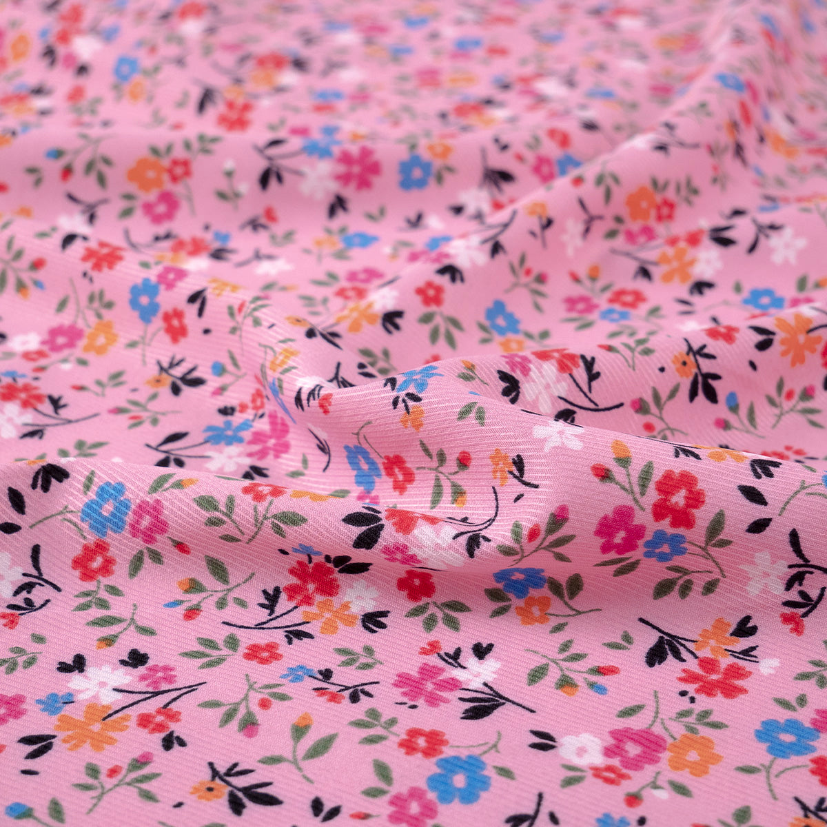 MICRO TWILL ESTAMPADO ROSA ORQUIDEA