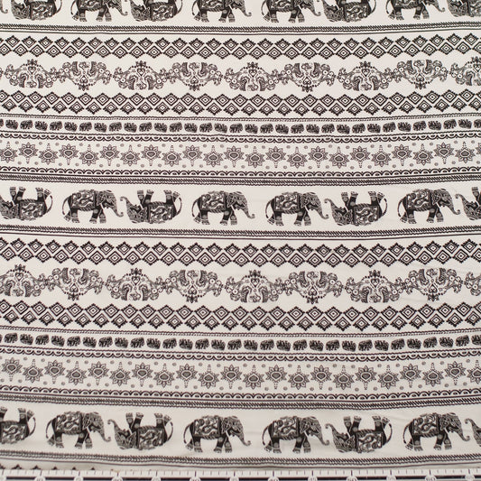 FIBRANA ESTAMPADA BLANCO BRILLANTE VINTAGE ELEFANTES