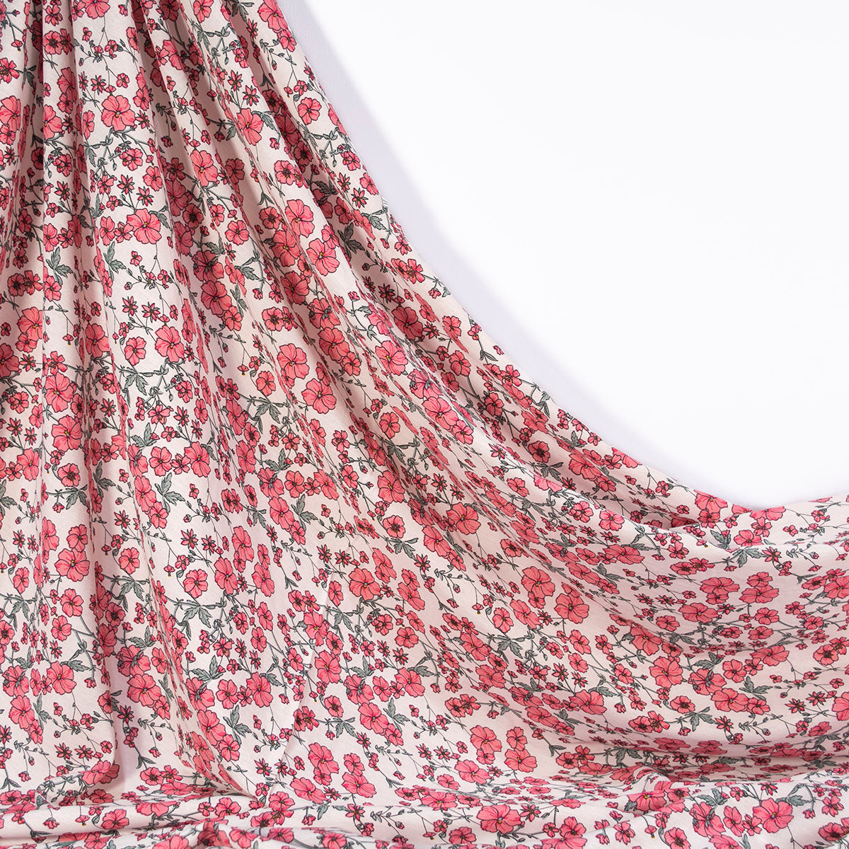 FIBRANA NYLON ESTAMPADO AMARILLO CERA CON FLORES ROSAS