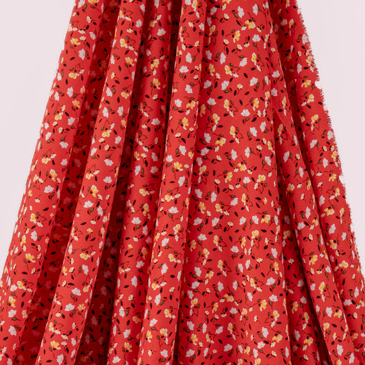 MICRO TWILL ESTAMPADO ROJO NARANJA