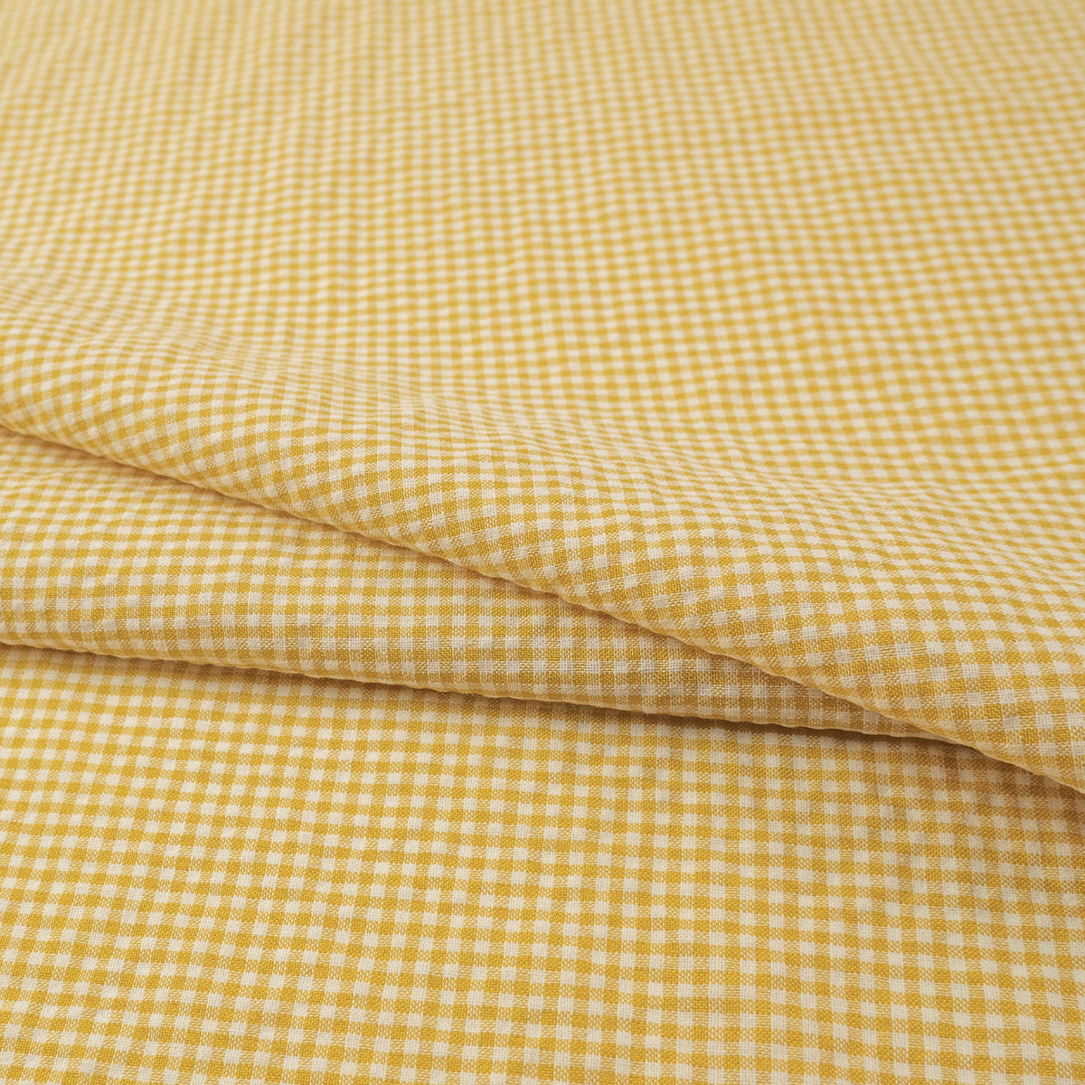 POPLIN CUADRILLE AMARILLO YEMA CUADROS CHICOS