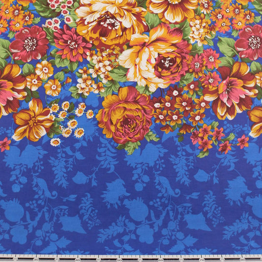 PERCAL TC ESTAMPADO XL AZUL SURF FLORES COLORIDAS