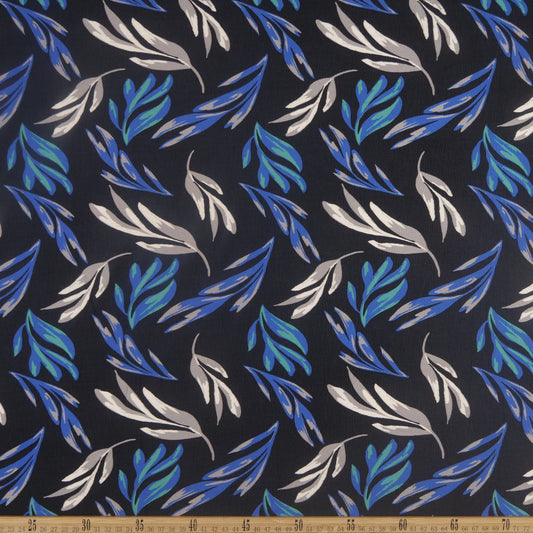 CREPE GILLY DIGITAL PRINT NEGRO METEORITO CON HOJAS