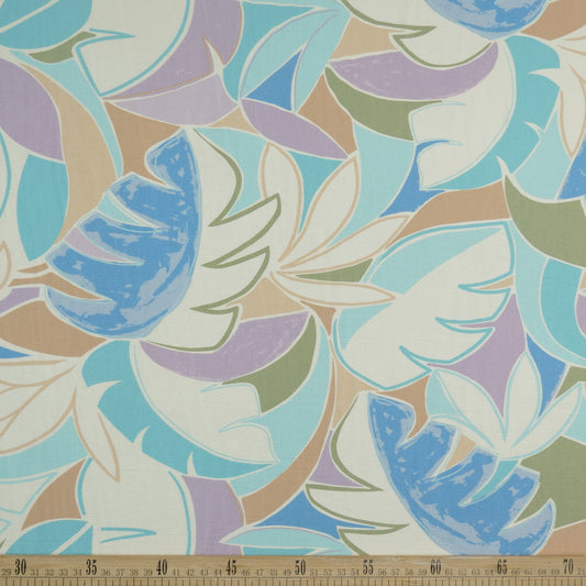 CREPE GILLY DIGITAL PRINT NATURAL CISNE CON HOJAS