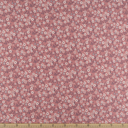 PIEL DE DURAZNO ESTAMPADO LILA ANTIGUO FLORAL